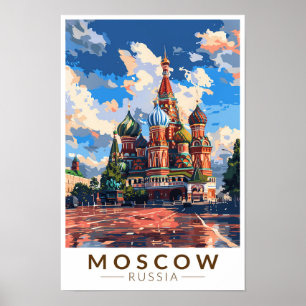 Moscú Rusia Plaza Roja Viaje Arte Vintage