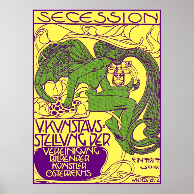 Moser Poster: Exposición de Arte Secesión de Viena (Frente)
