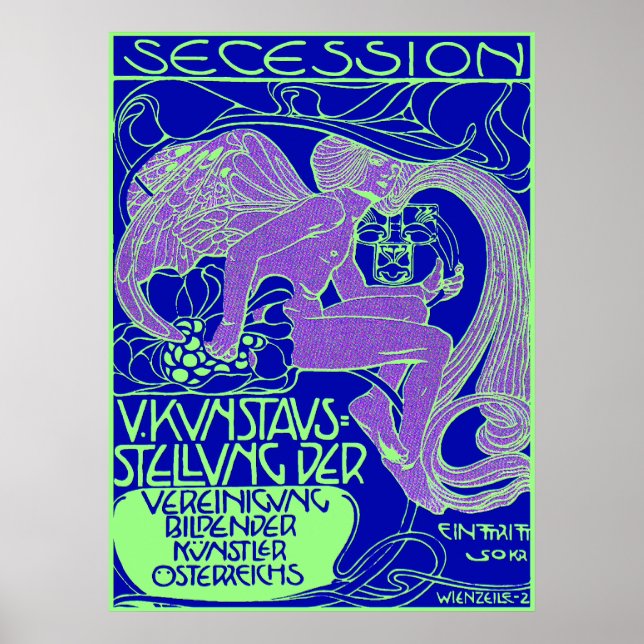 Moser Poster: Exposición de Arte Secesión de Viena (Frente)