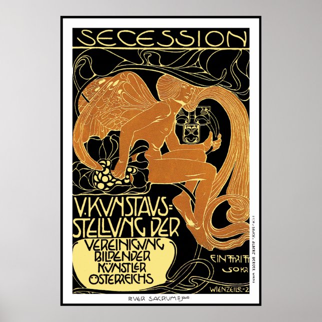 Moser Poster: Exposición de Arte Secesión de Viena (Frente)