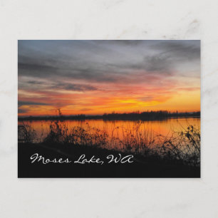 Moses Lake, tarjeta de posta de puesta de sol de W