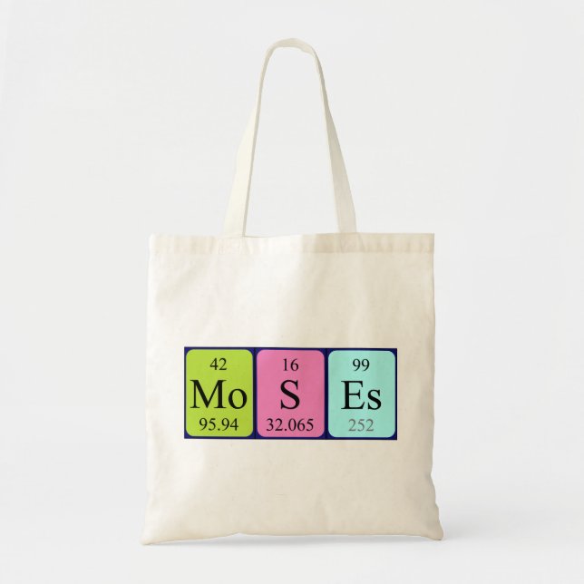 Moses nombre de tabla periódica de la bolsa (Frente)