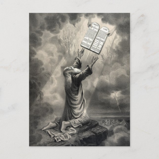 Moses recibe la postal de la ley (Anverso)