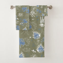 Moss botánicos Imprimir azul y verde