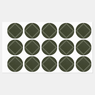 Moss Green Diamond Frame Circle Pegatinas