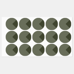 Moss Green Minimalista Pie Slice Pegatinas - Etiqu