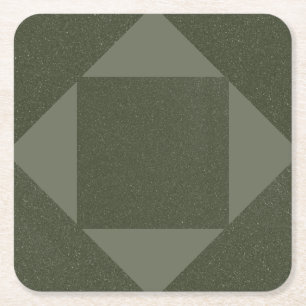 Moss Green Modern Quilt - Posavasos de Papel