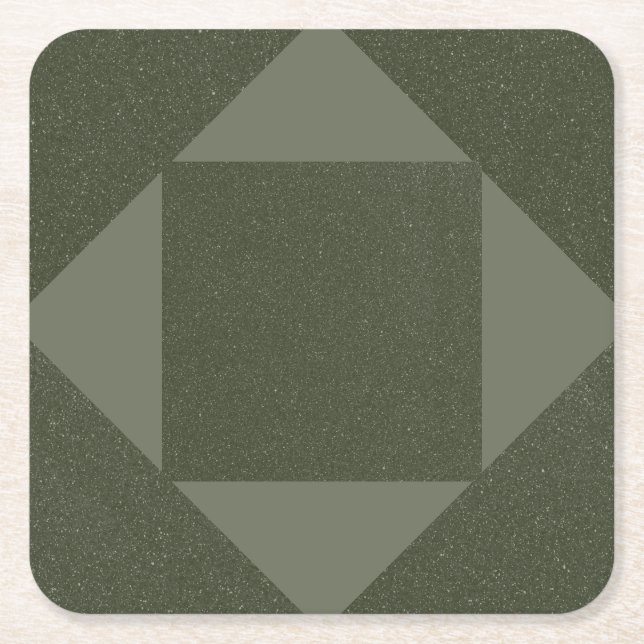 Moss Green Modern Quilt - Posavasos de Papel (Anverso)