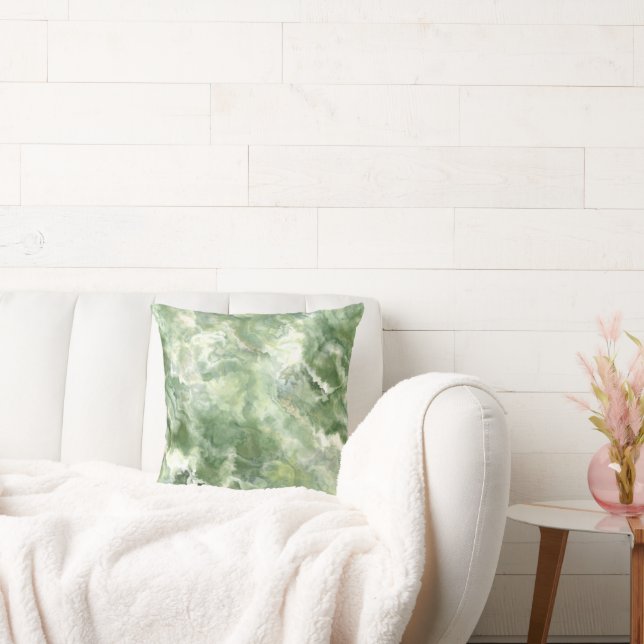  Moss Green Seamless Marble Cojín decorativo (Sofá)