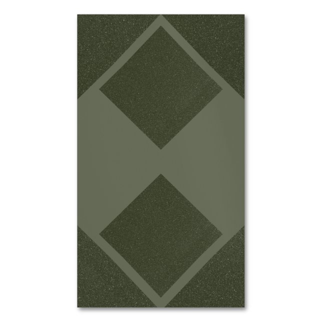 Moss Green Split Diamond - Imán de tarjetas de vis (Frente vertical)