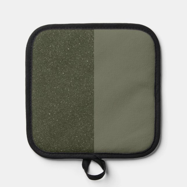 Moss Green Split Text Pot Holder - Personalizable (Anverso)