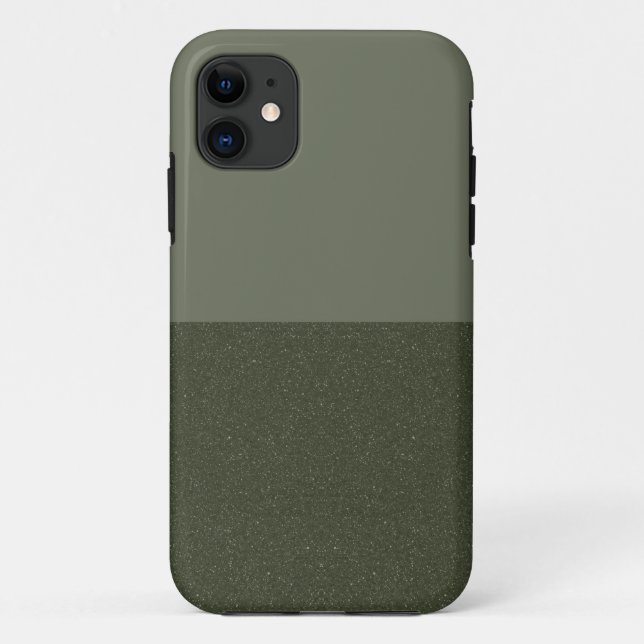 Moss Green Split Texture iPhone 11 Funda - Persona (Reverso)