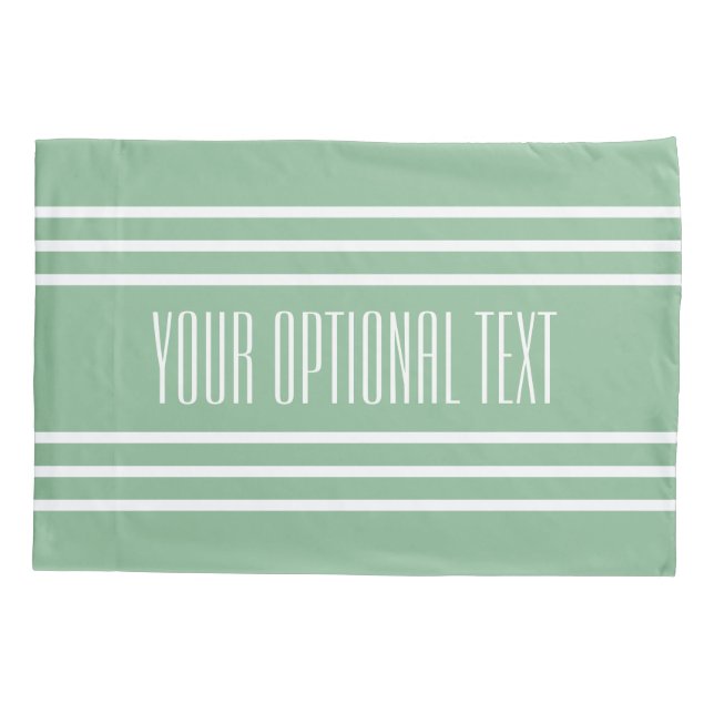 Moss Green Stripes personalizado fundas de almohad (Reverso)