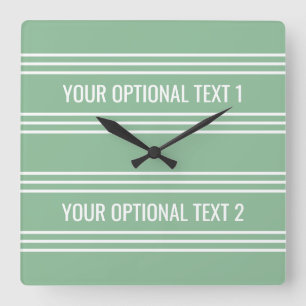 Moss Green Stripes reloj de pared personalizado