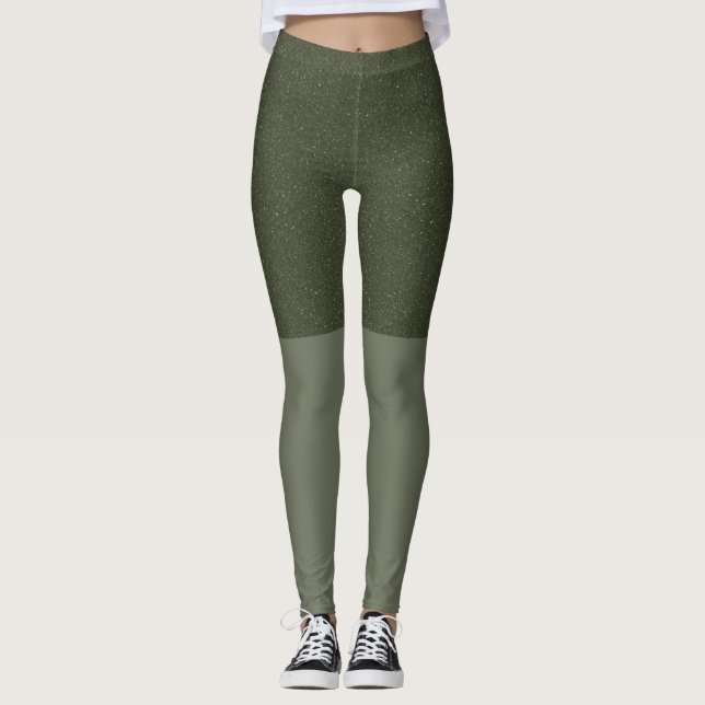 Moss Green Textured Leggings - Personalizable (Anverso)
