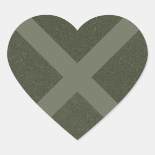 Moss Green X Heart Pegatina