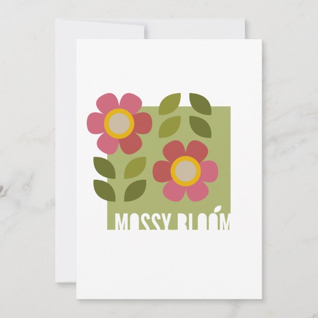 MOSSY BLOOM - Tarjeta de invitación floral moderna (Anverso)