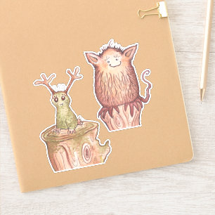 Mossy Forest Critters Vinyl Pegatinas