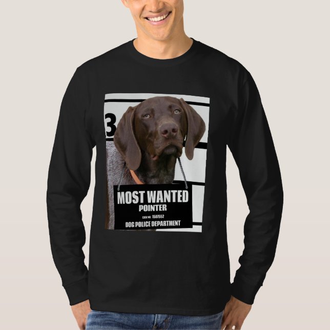 Most Wanted Pointer C - Camiseta de perro divertid (Anverso)