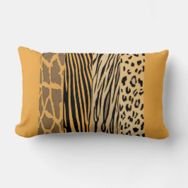 Mostaza Animal Zebra estampada Almohada rayada