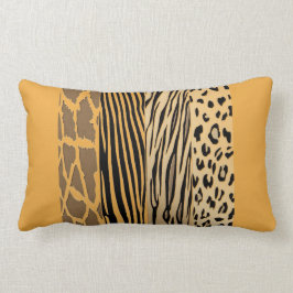 Mostaza Animal Zebra estampada Almohada rayada