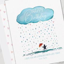 Mostrada con tarjeta de feriado de cumpleaños de a