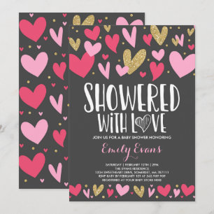 Mostrados Con Amor Los Corazones De Invitación De 