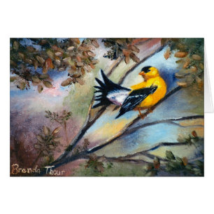 Mostrando apagado a pájaro la tarjeta en blanco