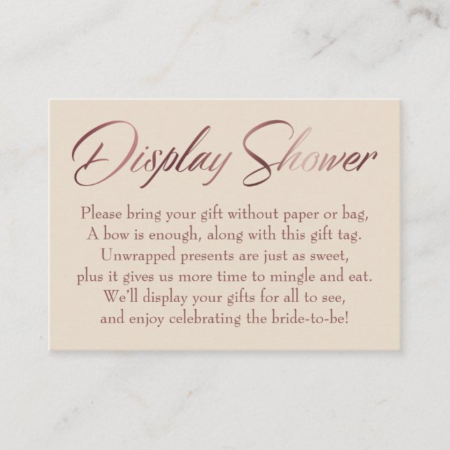 Mostrar ducha Rosa de oro en la tarjeta de etiquet (Anverso)