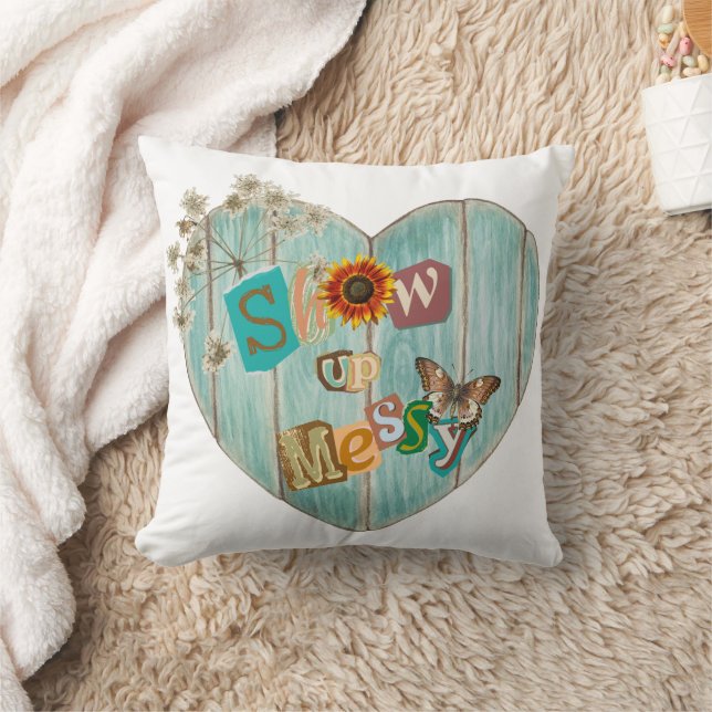 Mostrar el Cojín decorativo de Messy Heart Boho (Manta)