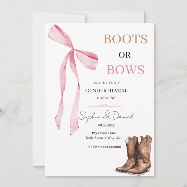 Mostrar género Invitación a boots o reverdos (Anverso)