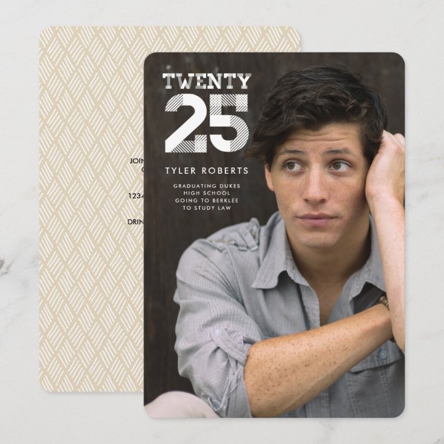 Mostrar Invitación de fotos de graduación 2025 (Anverso / Reverso)