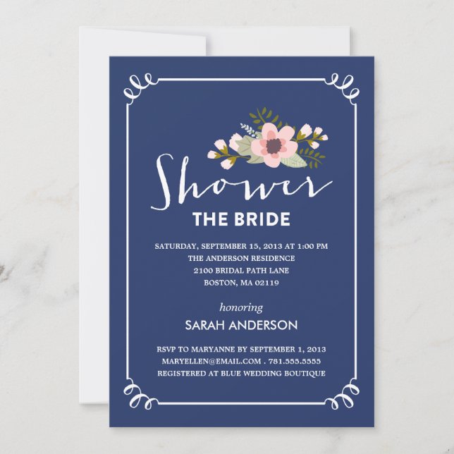 MOSTRAR LA NOVIA| INVITACIÓN DE DUCHA BRIDAL (Anverso)