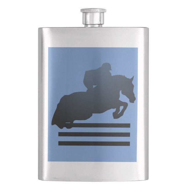 Mostrar saltador limpiando un obstáculo. Petaca (Anverso)