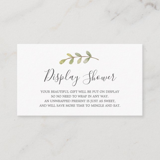 Mostrar tarjeta de inserción de Baby Shower (Anverso)