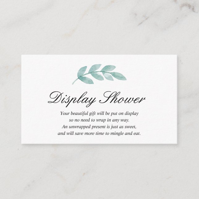 Mostrar tarjeta de inserción de Baby Shower (Anverso)