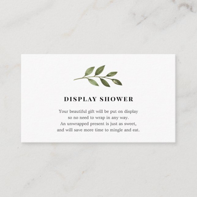 Mostrar tarjeta de inserción de Baby Shower (Anverso)