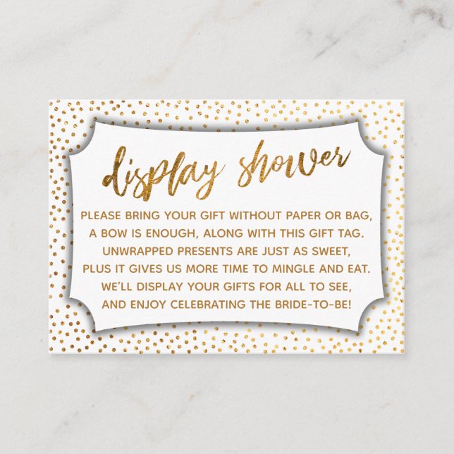 Mostrar tarjeta de regalo Bridal Shower Faux Gold  (Anverso)