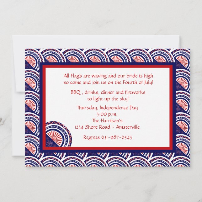 Mostrar tu invitación patriótica de colores (Anverso)