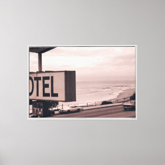 Motel junto al mar Lienzo enmarcado costero vintag