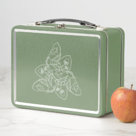 Moth and Mushroom Metalizado Lunchbox