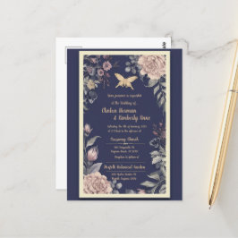 Moth, Rose & Thistle Tarjeta Postal de Boda II