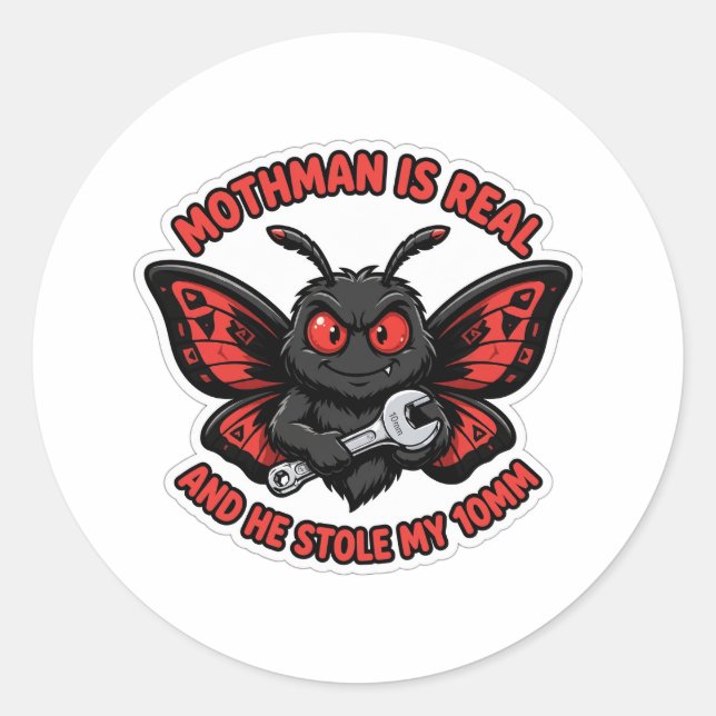 Mothman robó mi calcomanía de 10mm (Anverso)
