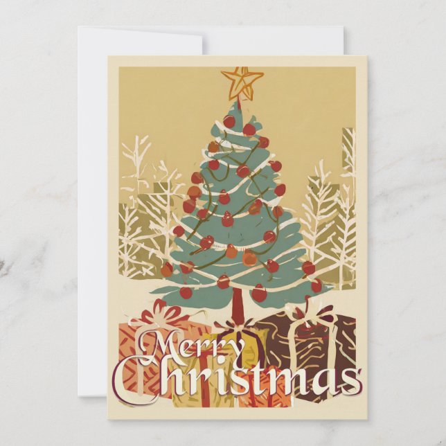 Motif de Navidad, con regalos bajo el árbol de Nav (Anverso)