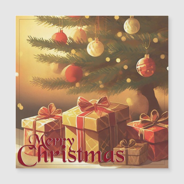 Motif de Navidad, con regalos bajo el árbol de Nav (Anverso)