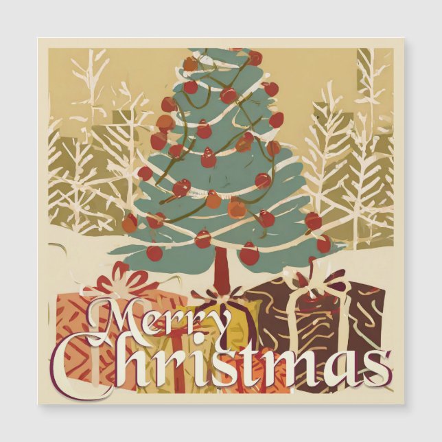 Motif de Navidad, con regalos bajo el árbol de Nav (Anverso)