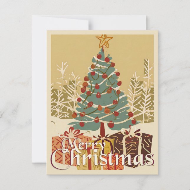 Motif de Navidad, con regalos bajo el árbol de Nav (Anverso)
