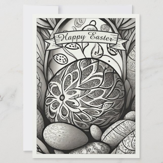 Motif de Pascua b/w personalizado con huevos de Pa (Anverso)