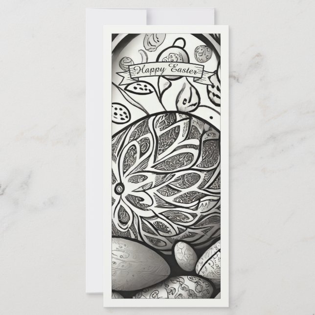 Motif de Pascua b/w personalizado con huevos de Pa (Anverso)