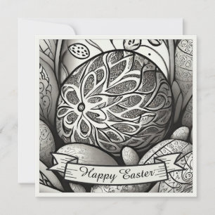 Motif de Pascua b/w personalizado con huevos de Pa